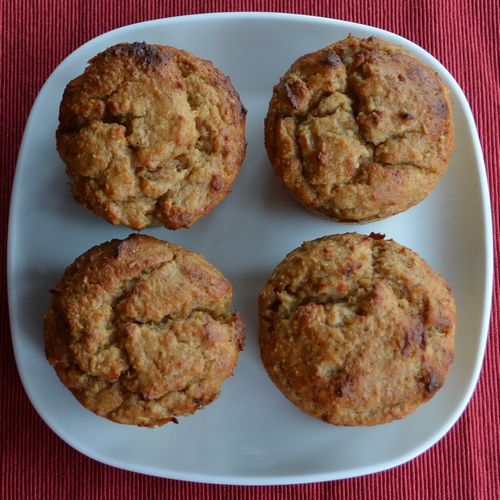 Frühstücks-Muffins, mit Haferkleie und Mandelmehl